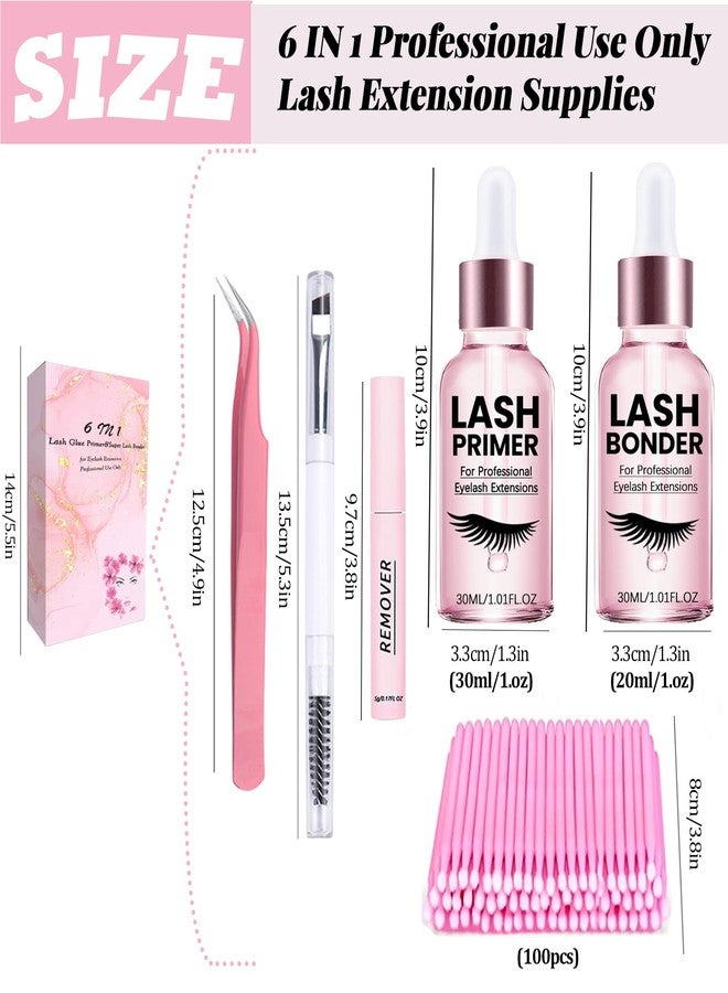 QUKLOGEN Lash Glue Primer Super Lash Bonder for Eyelash Extensions Kit Instant Cure Adhesive Companion Lash Glue Remover 6IN1 Professional Use Only Lash Extension Supplies with Tweezers Applicator - Image 2